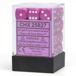 Chessex Opaque: 12mm D6 Light Purple/White (36)