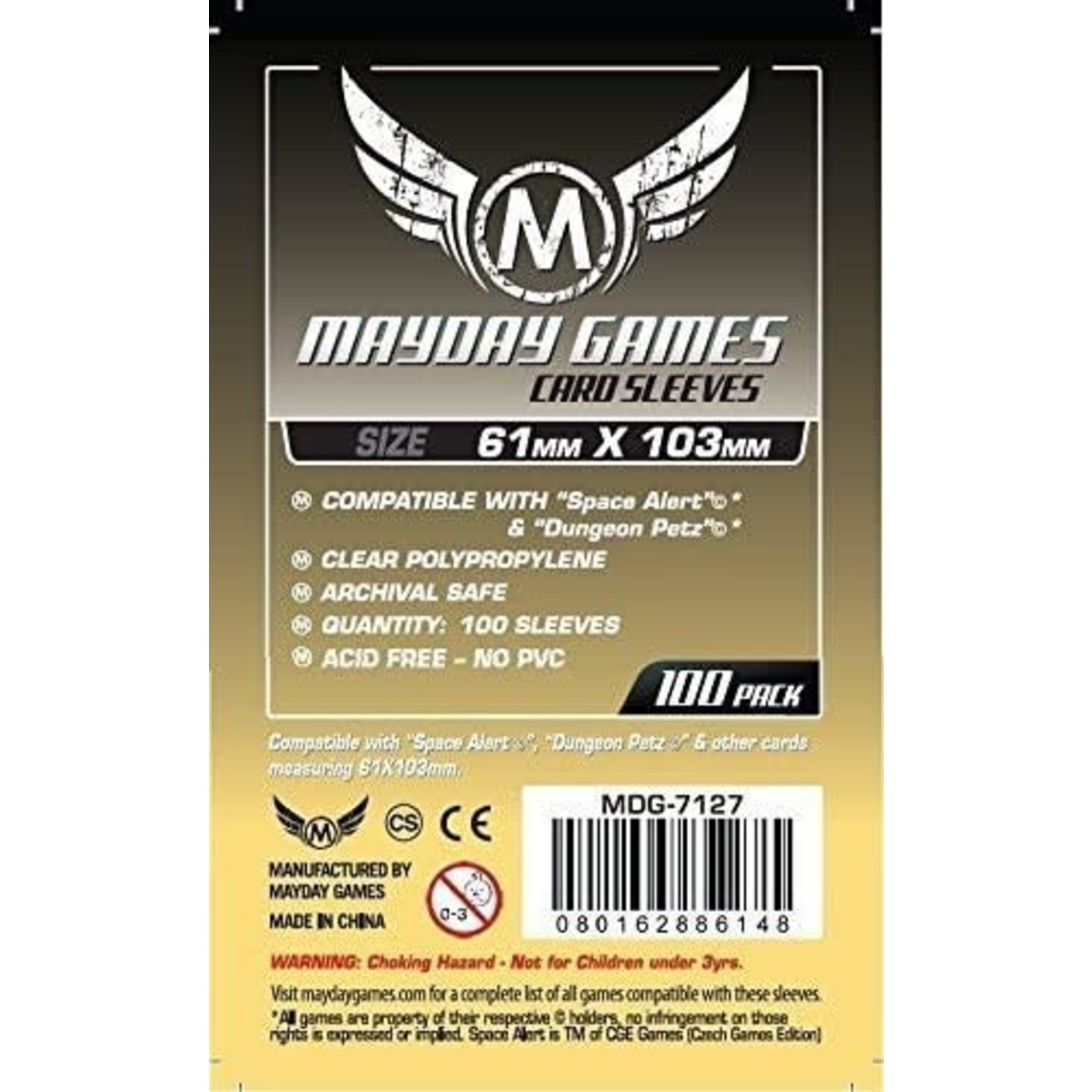 Mayday Games Mayday Space Alert & Dungeon Petz Card Sleeves  61 x 103mm 100 pack