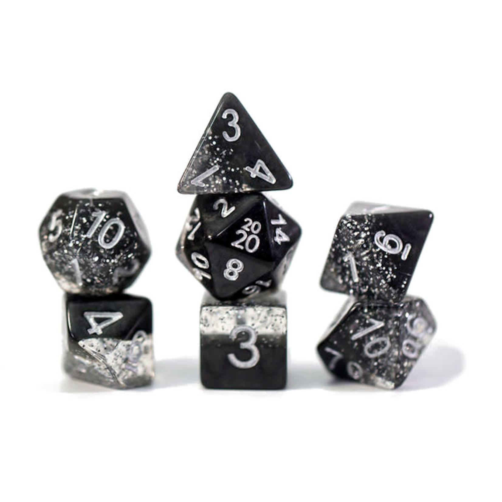 Gate Keeper Games Halfsies Dice - 'Glitter Black'