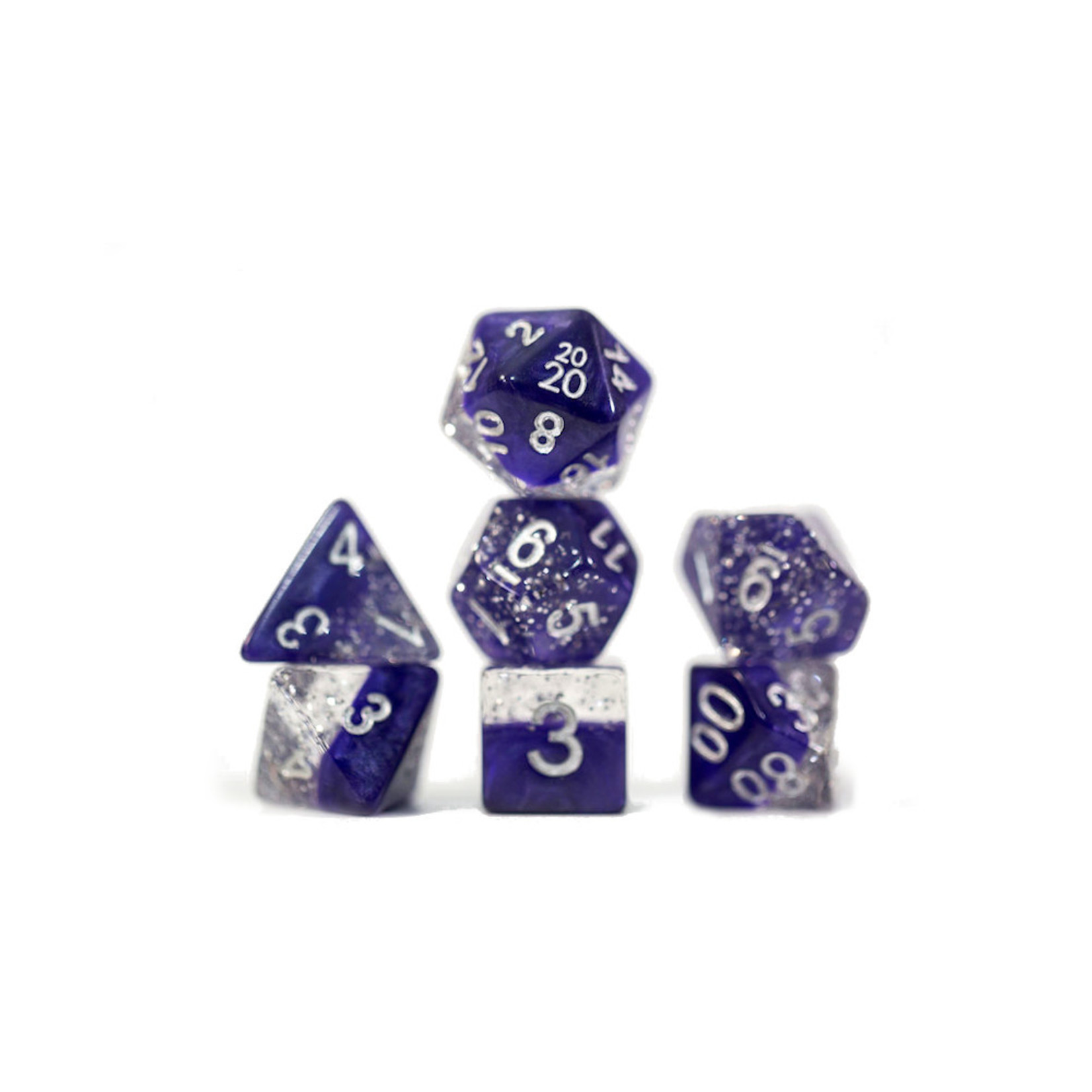 Gate Keeper Games Halfsies Dice - 'Glitter Purple'