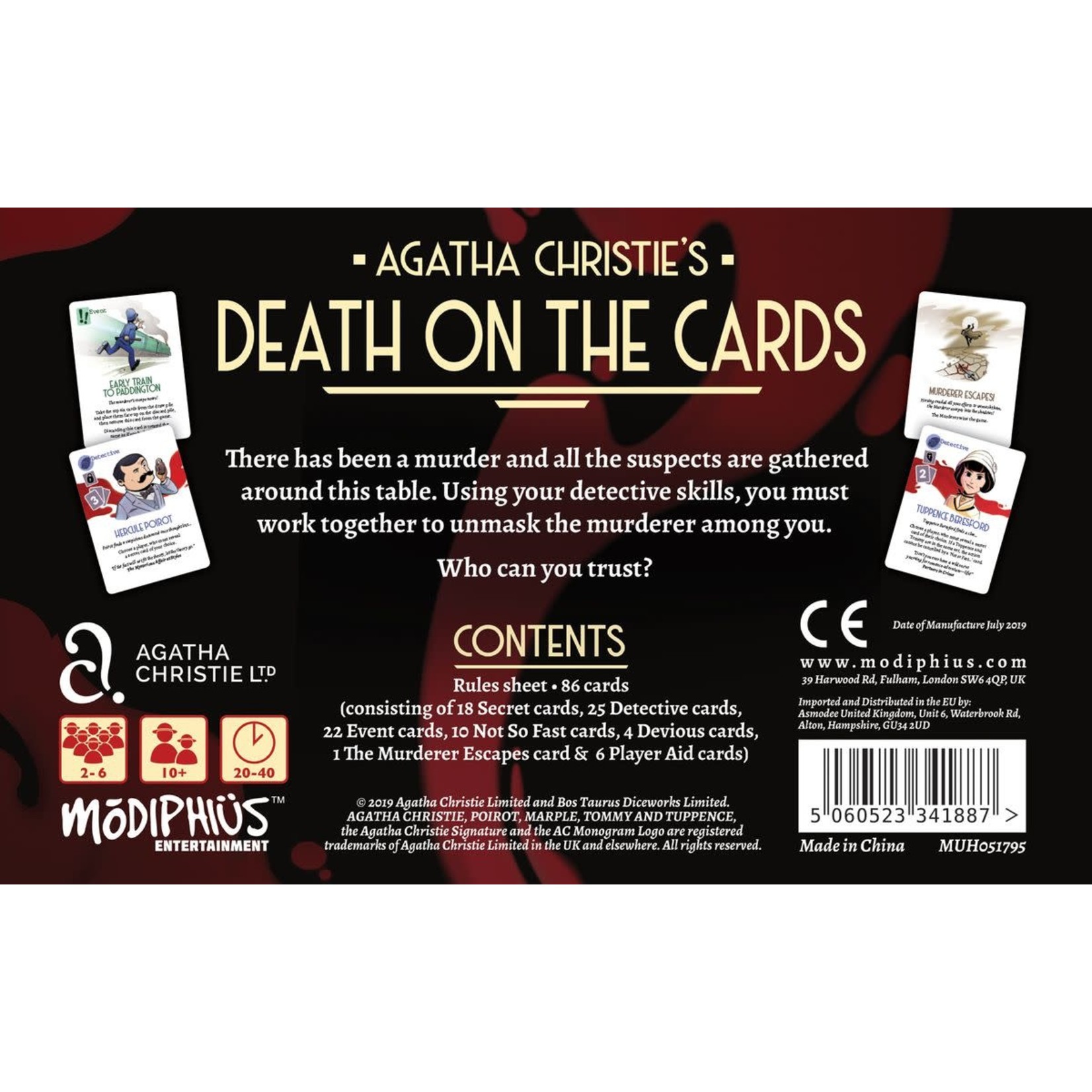 Modiphius Agatha Christie's Death on the Cards