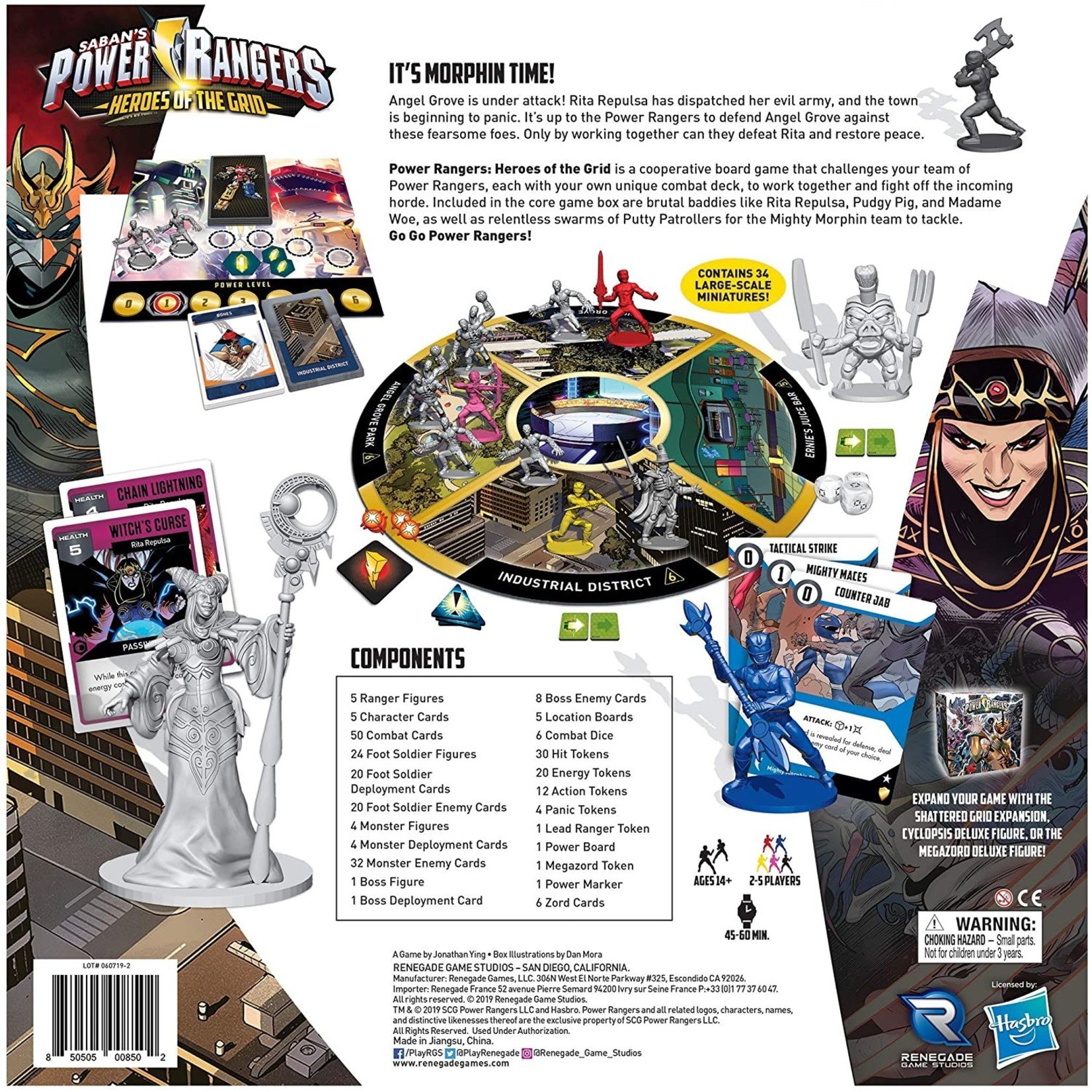 Renegade Game Studios Power Rangers Heroes of the Grid Board Game