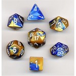 Chessex Gemini Blue Gold White 7 die set