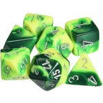 Chessex Gemini Green Yellow / Silver 7-die set