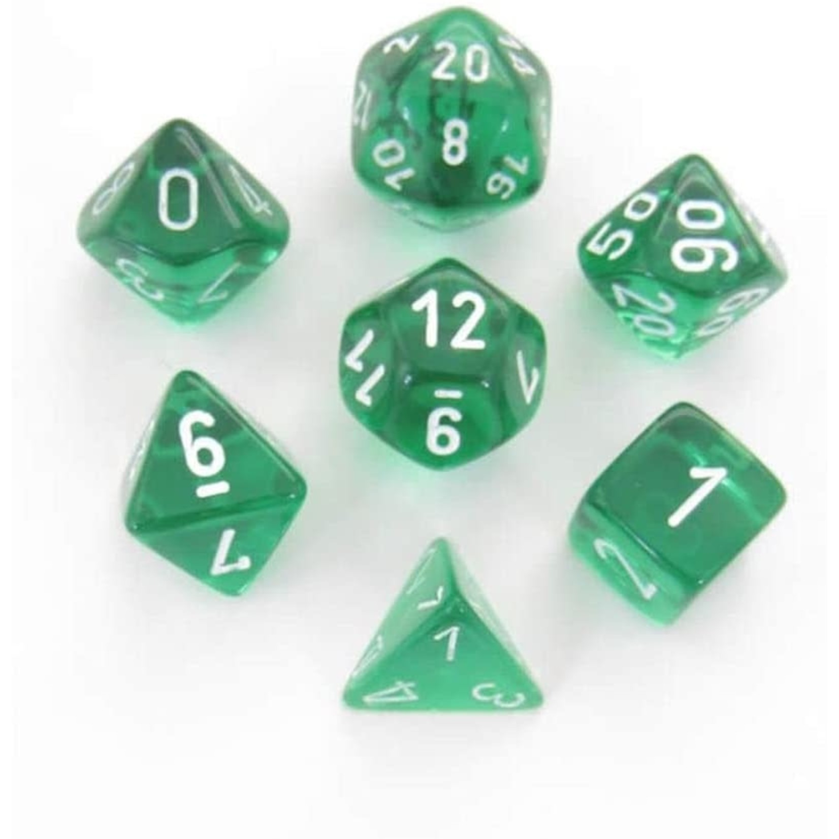 Chessex Translucent: Poly Green/White (7) Revised