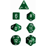 Chessex Opaque: Poly Set Green/White (7)