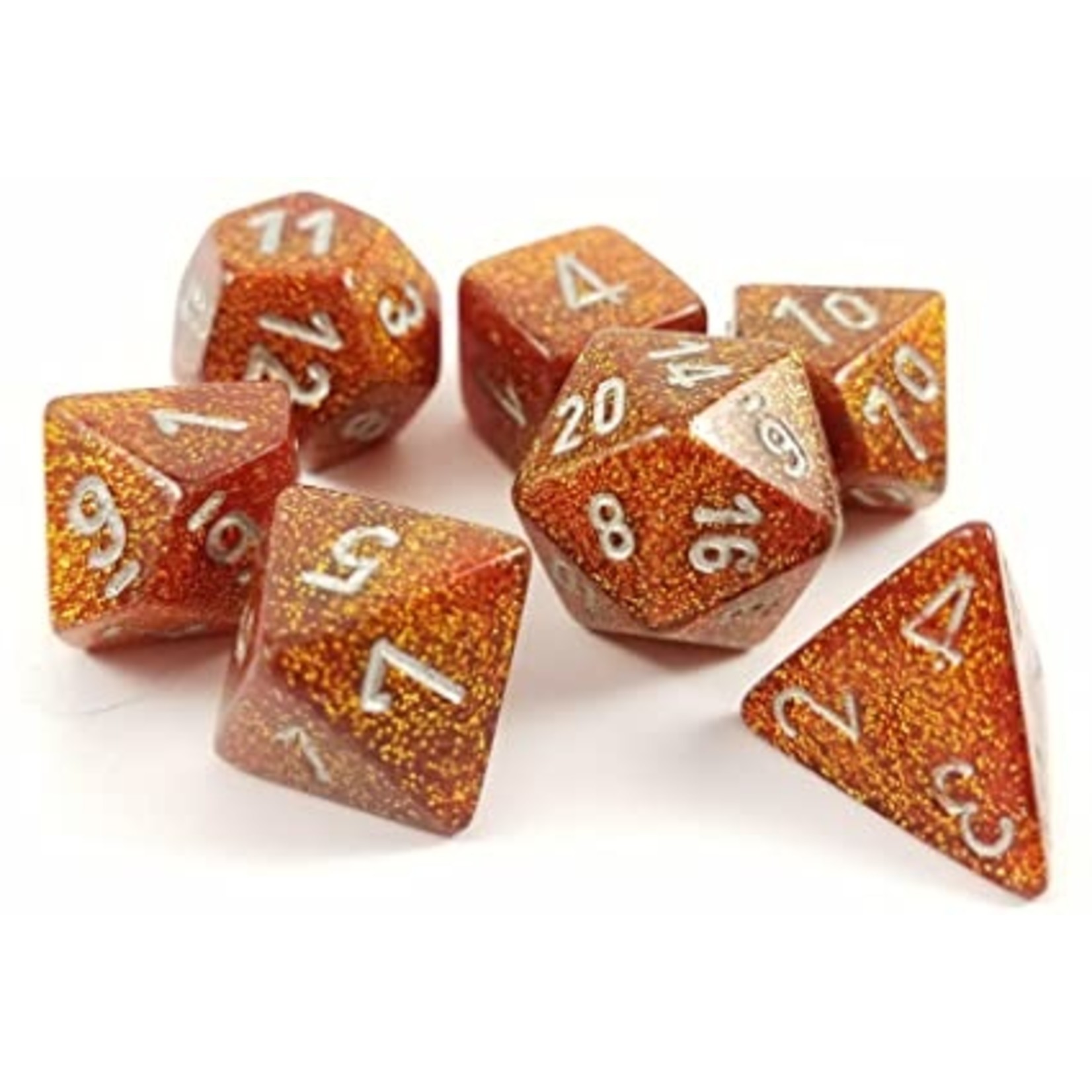 Chessex Glitter Gold Silver 7 die set