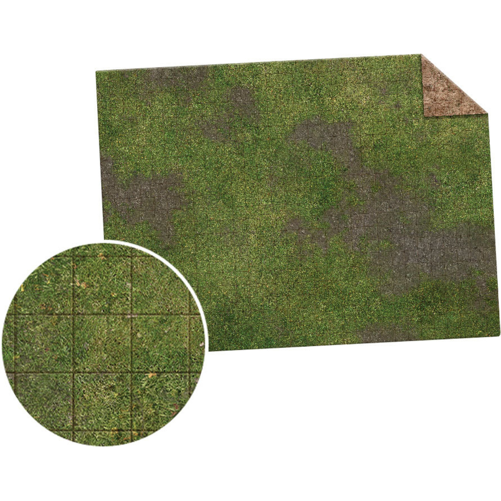 Monster Fight Club Monster Game Mat 22"x30" Broken Grassland/Desert Scrubland Grid