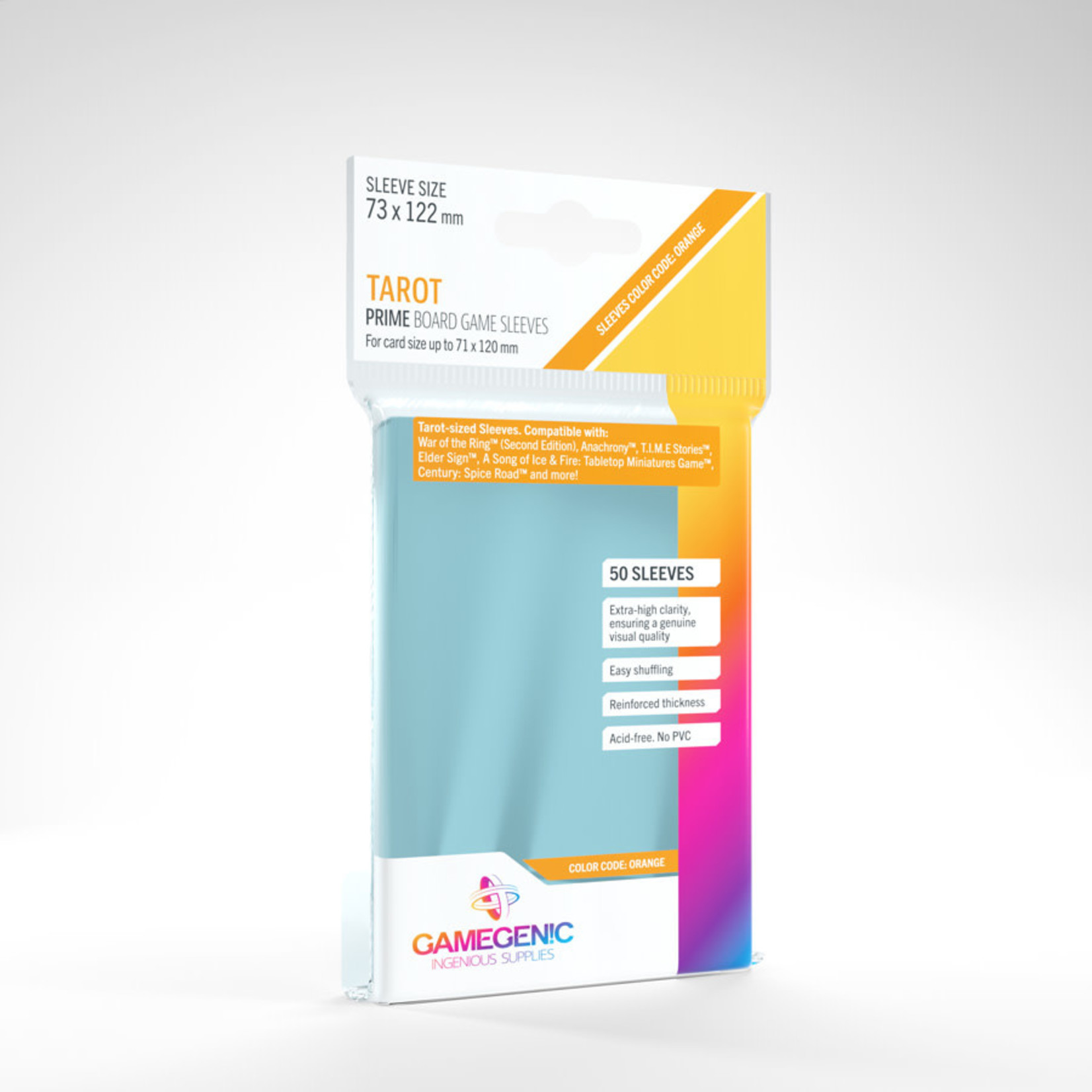 GAMEGEN!C PRIME Orange BG Sleeves (50) 73 x 122 mm