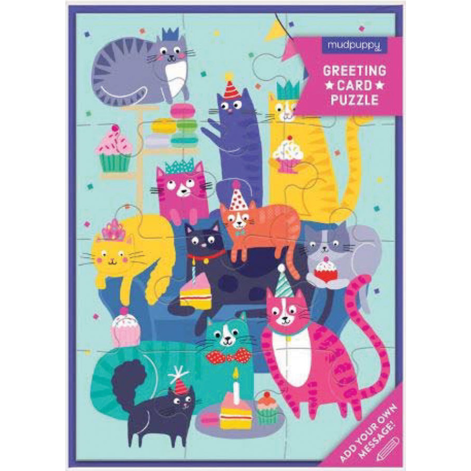 Chronicle Books Cat Party Grerting Card Puzzle