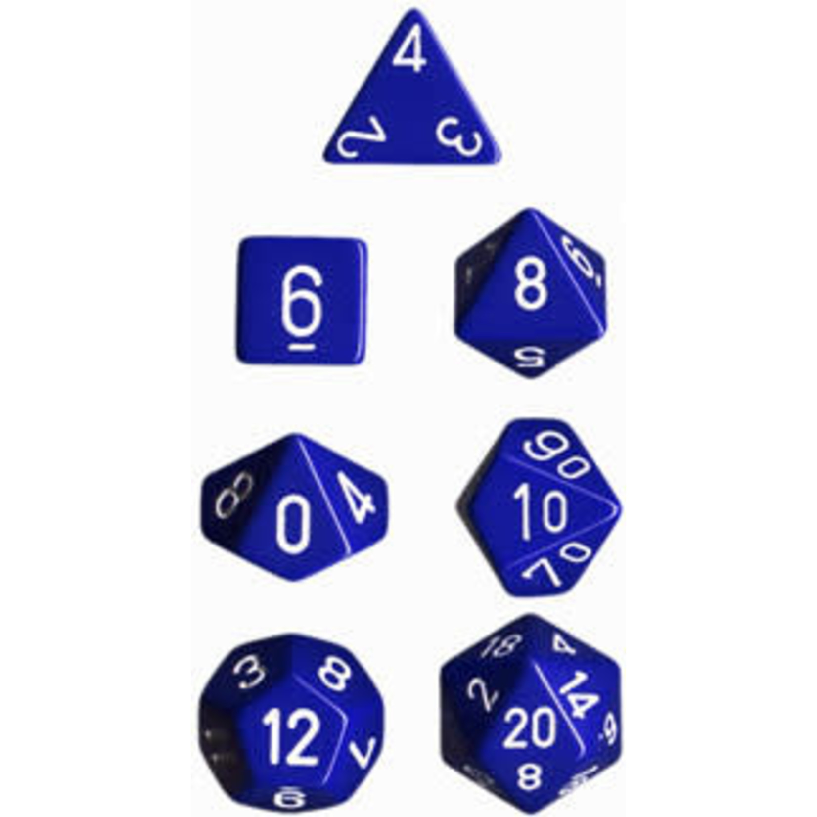 Chessex Opaque Blue/White 7 die set