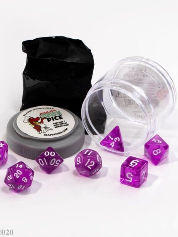 Reaper Pizza Dungeon Lucky Dice: Clear Purple