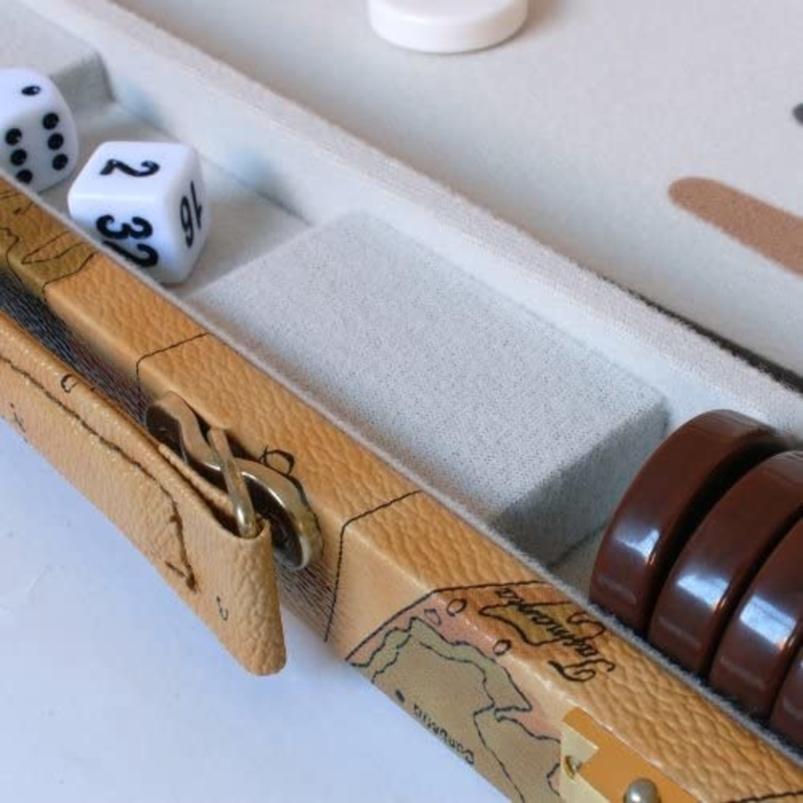 Wood Expressions Backgammon set 18" Map Design
