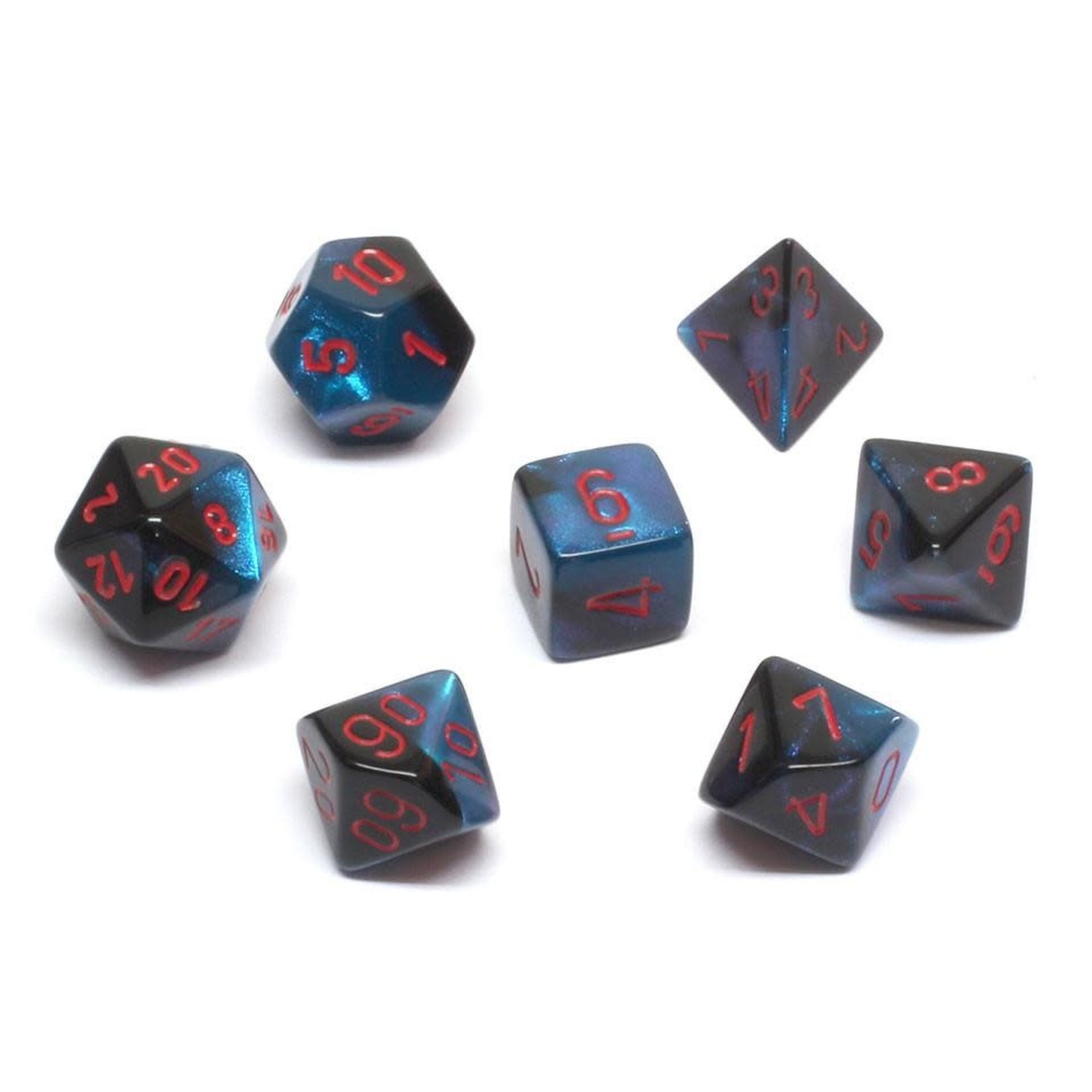 Chessex Gemini Black Starlight Red 7 die set