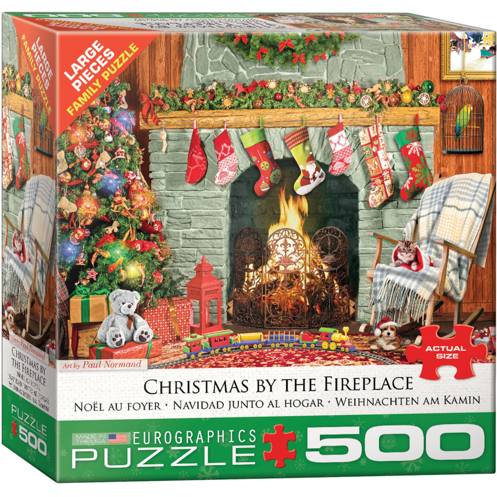 EuroGraphics Christmas by the Fireplace 500pc