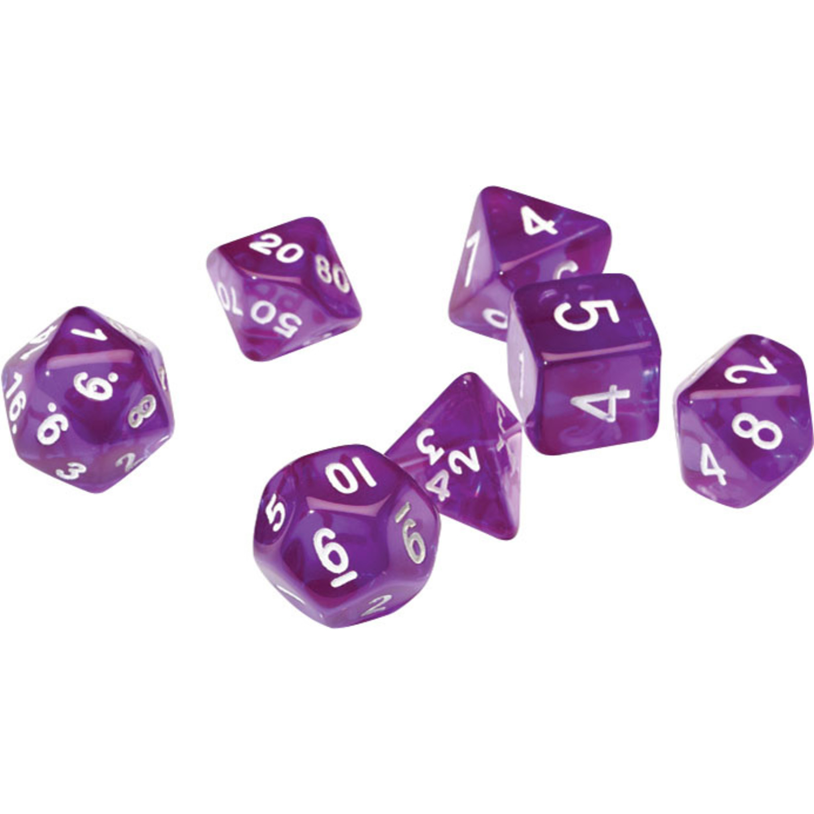 Sirius Dice RPG Dice Set (7): Translucent Purple Resin
