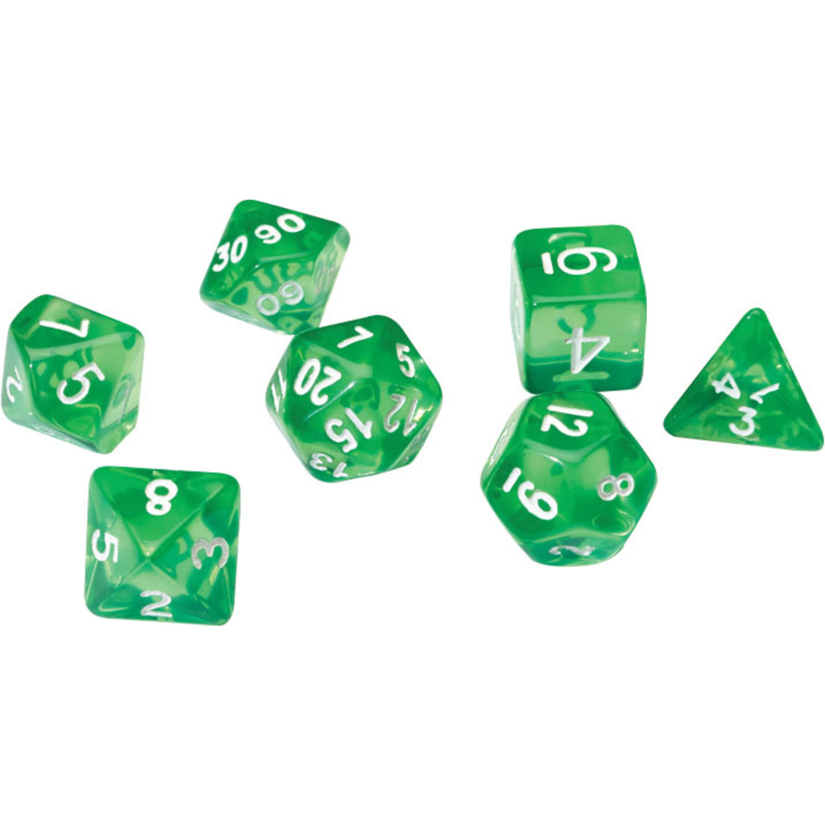 Sirius Dice RPG Dice Set (7): Translucent Green Resin