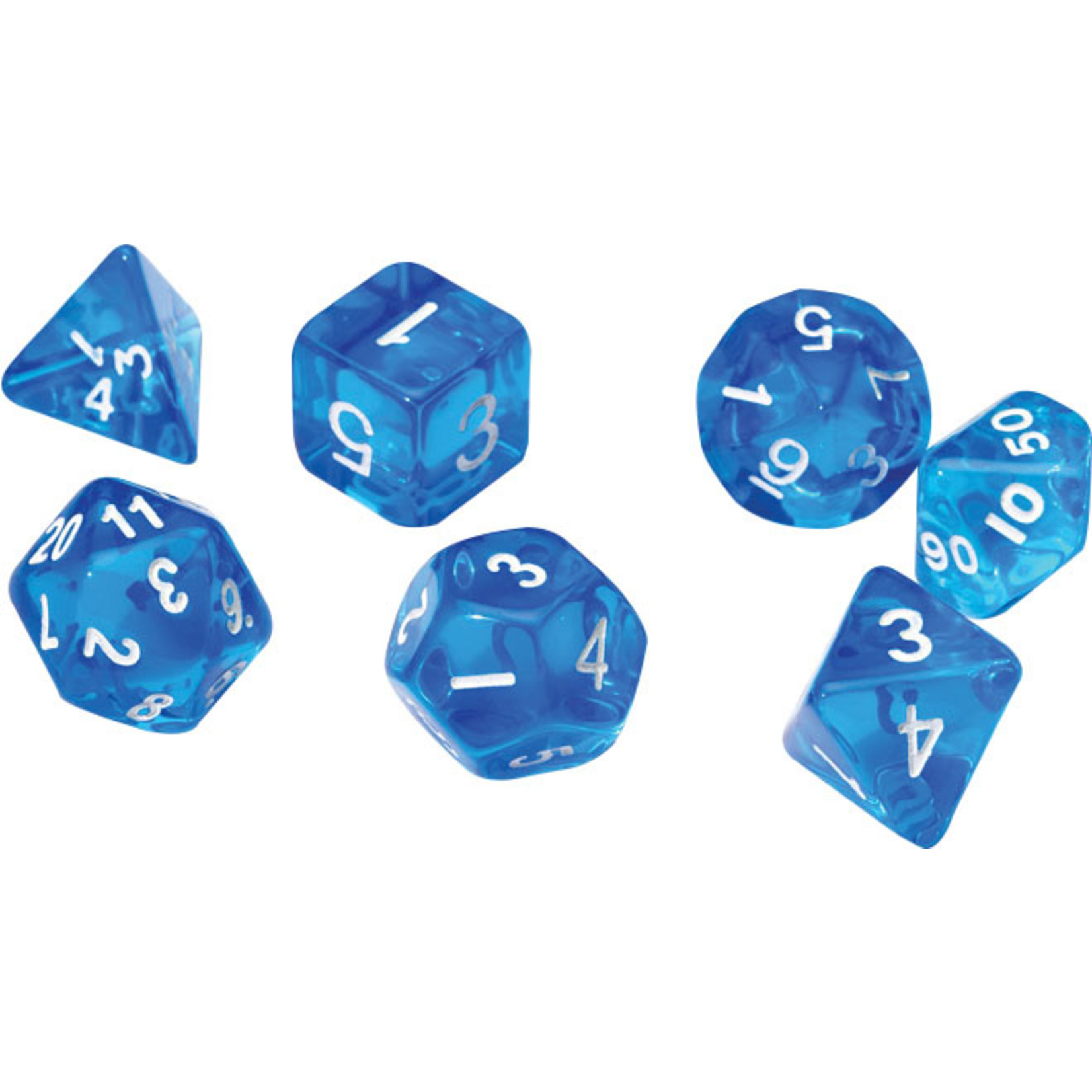 Sirius Dice RPG Dice Set (7): Translucent Blue Resin