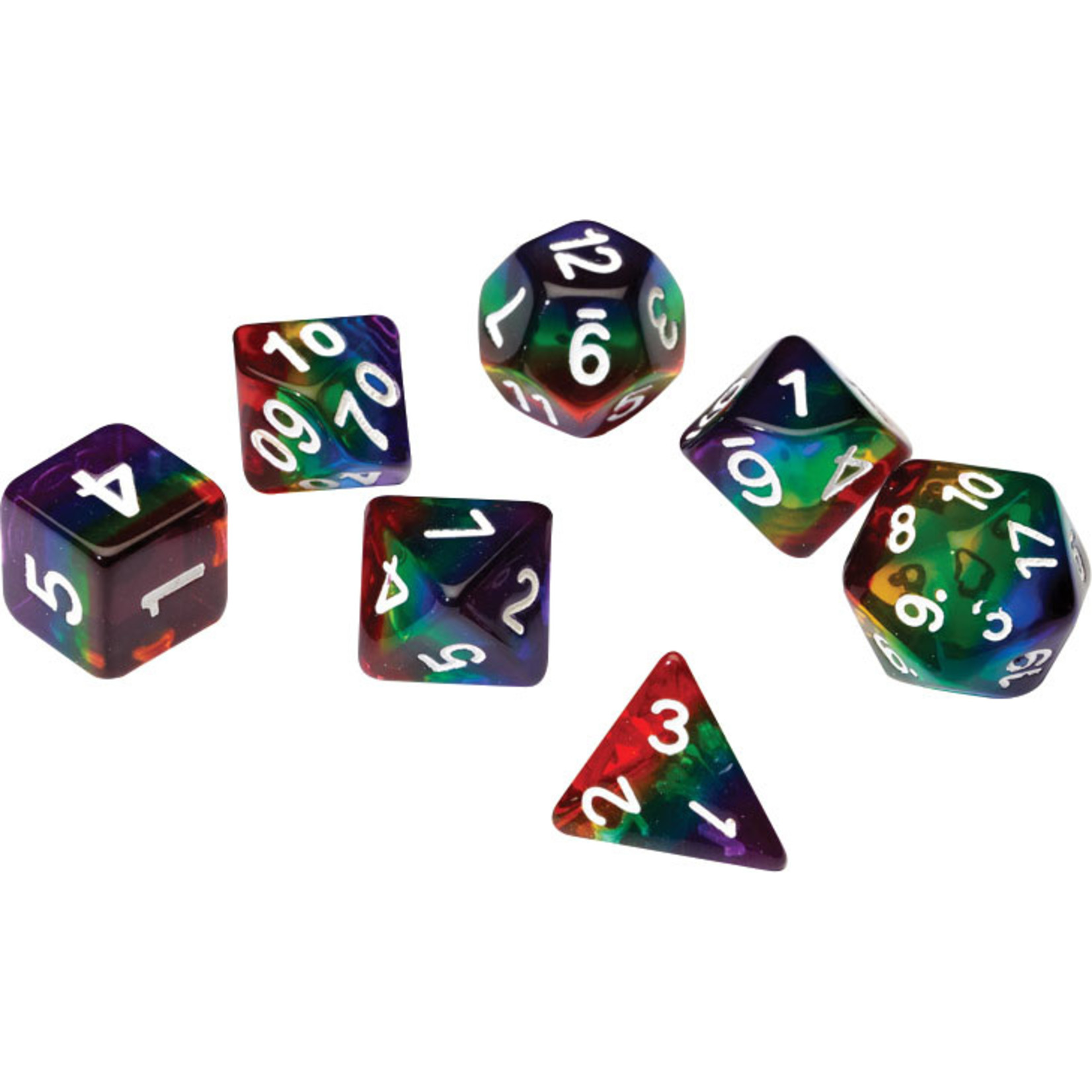 Sirius Dice RPG Dice Set (7): Rainbow Translucent Resin