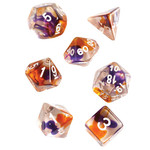 Sirius Dice RPG Dice Set (7): Purple, Orange Clear