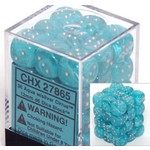 Chessex Cirrus Aqua/Silver d6 12mm Block 36