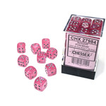 Chessex Borealis: 12mm d6 Pink/silver Luminary Dice (36)