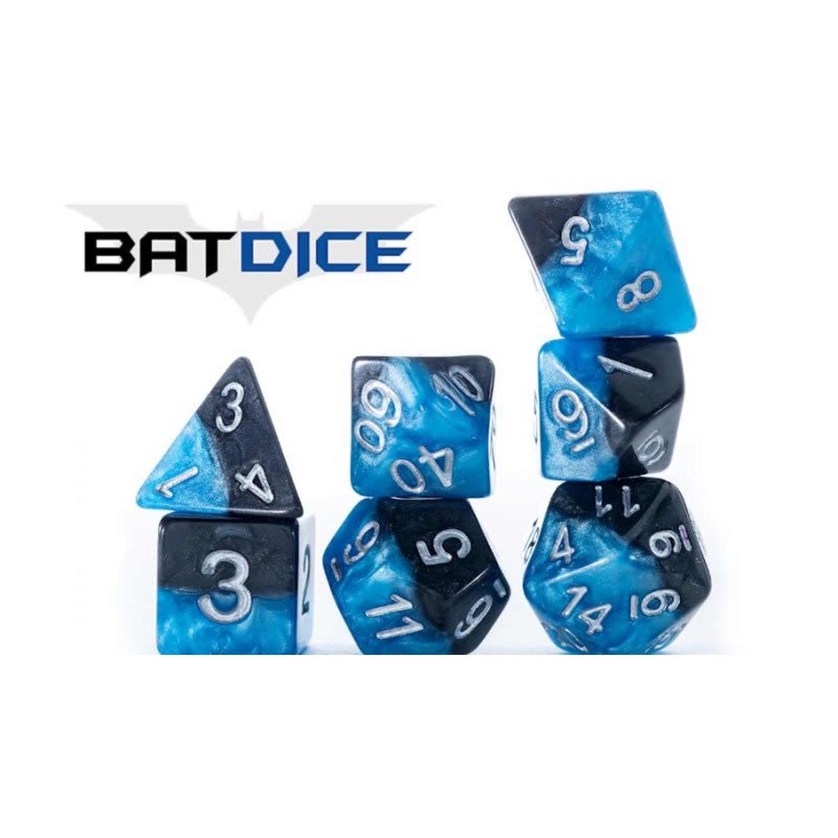 Gate Keeper Games Bat Dice Halfsies 7-Die Polyhedral Set