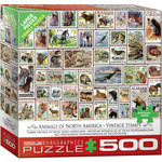 EuroGraphics Animals of North America Vintage Stamps 500pc