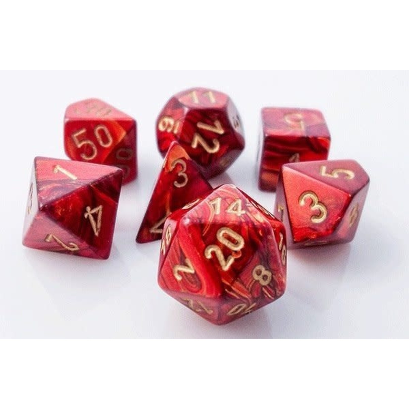 Chessex Scarab Scarlet Gold 7 Die set