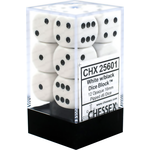 Chessex Opaque White/Black 16mm d6 (12)