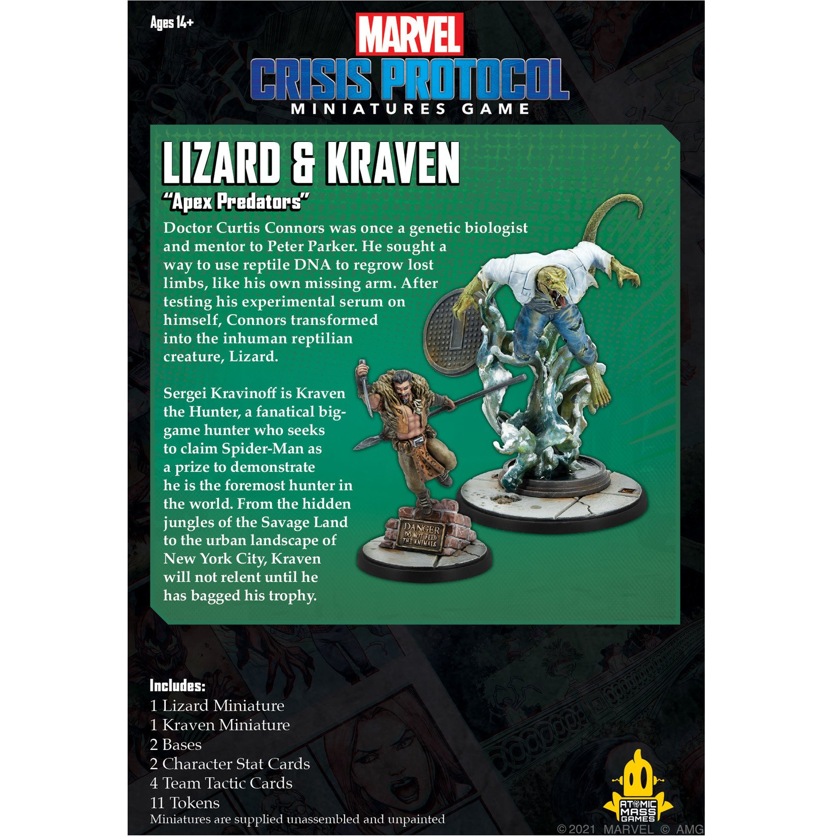 Atomic Mass Games Marvel Crisis Protocol Lizard & Kraven