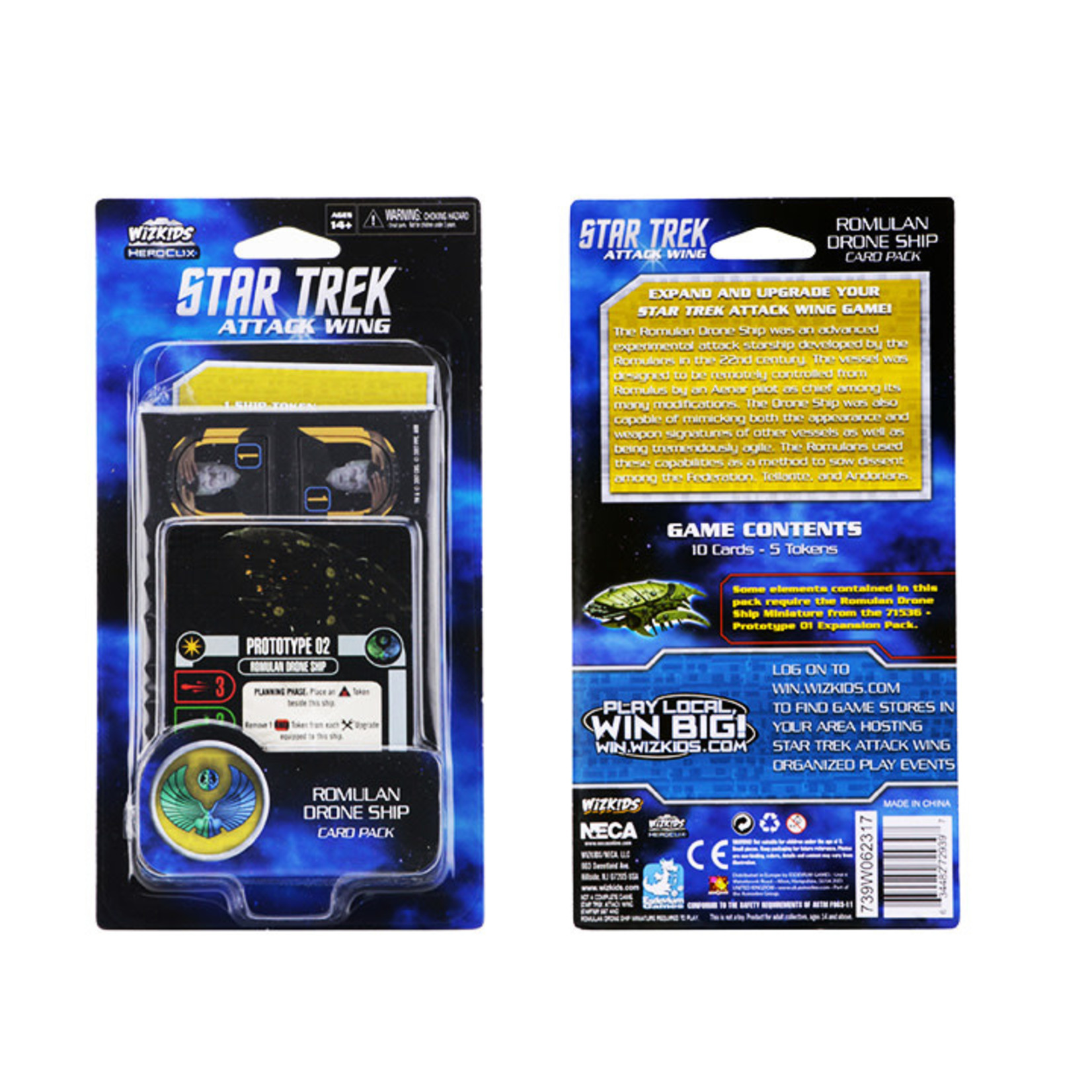 WIZKIDS/NECA Star Trek Attack Wing Romulan Drone Ship Cards