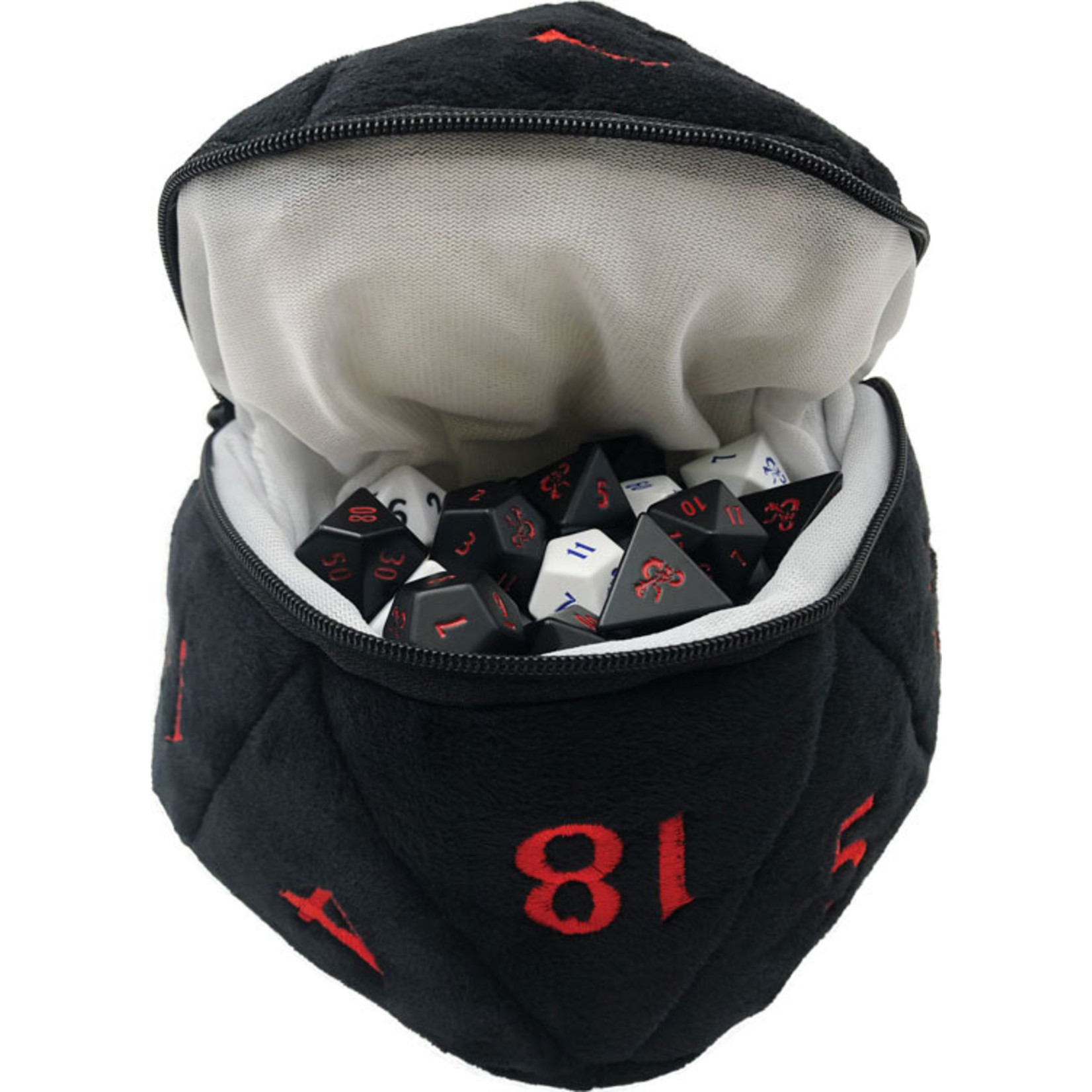 Ultra Pro D20 Plush Dice Bag Black and Red