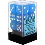 Chessex Frost: Caribbean Blue/White 16mm d6 (12)