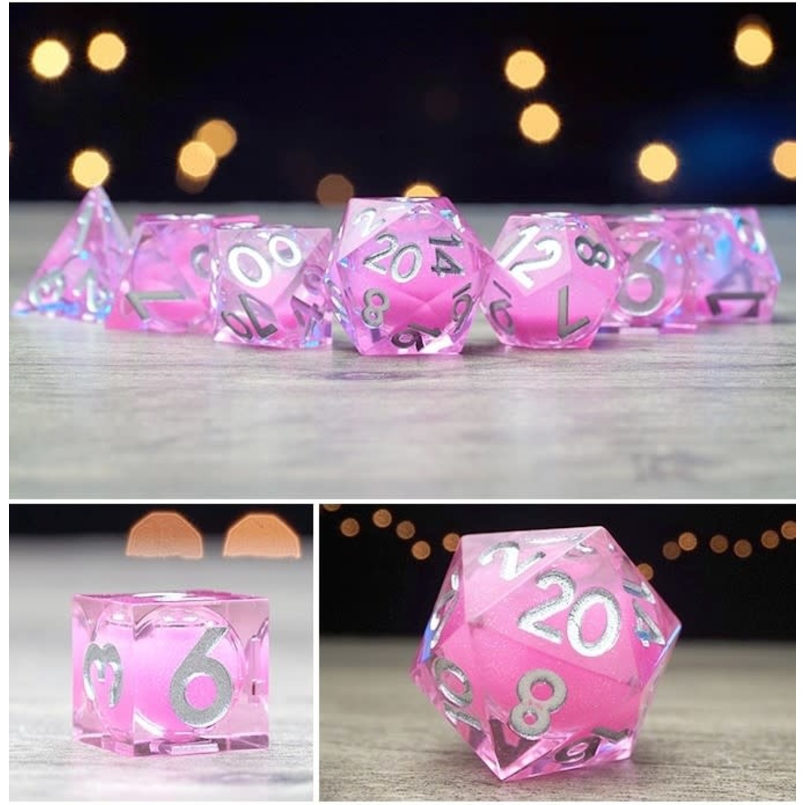 Metallic Dice Games Elixir D6 Pink Silver Psychic Infusion