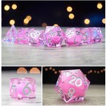 Metallic Dice Games Elixir D20 Pink Silver Psychic Infusion
