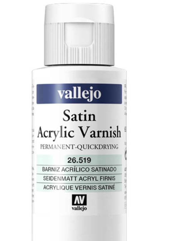 Acrylicos Vallejo Auxiliary Products: Satin Varnish (60ml)