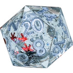 Sirius Dice Snow Globe: 22mm Sharp Edged D20