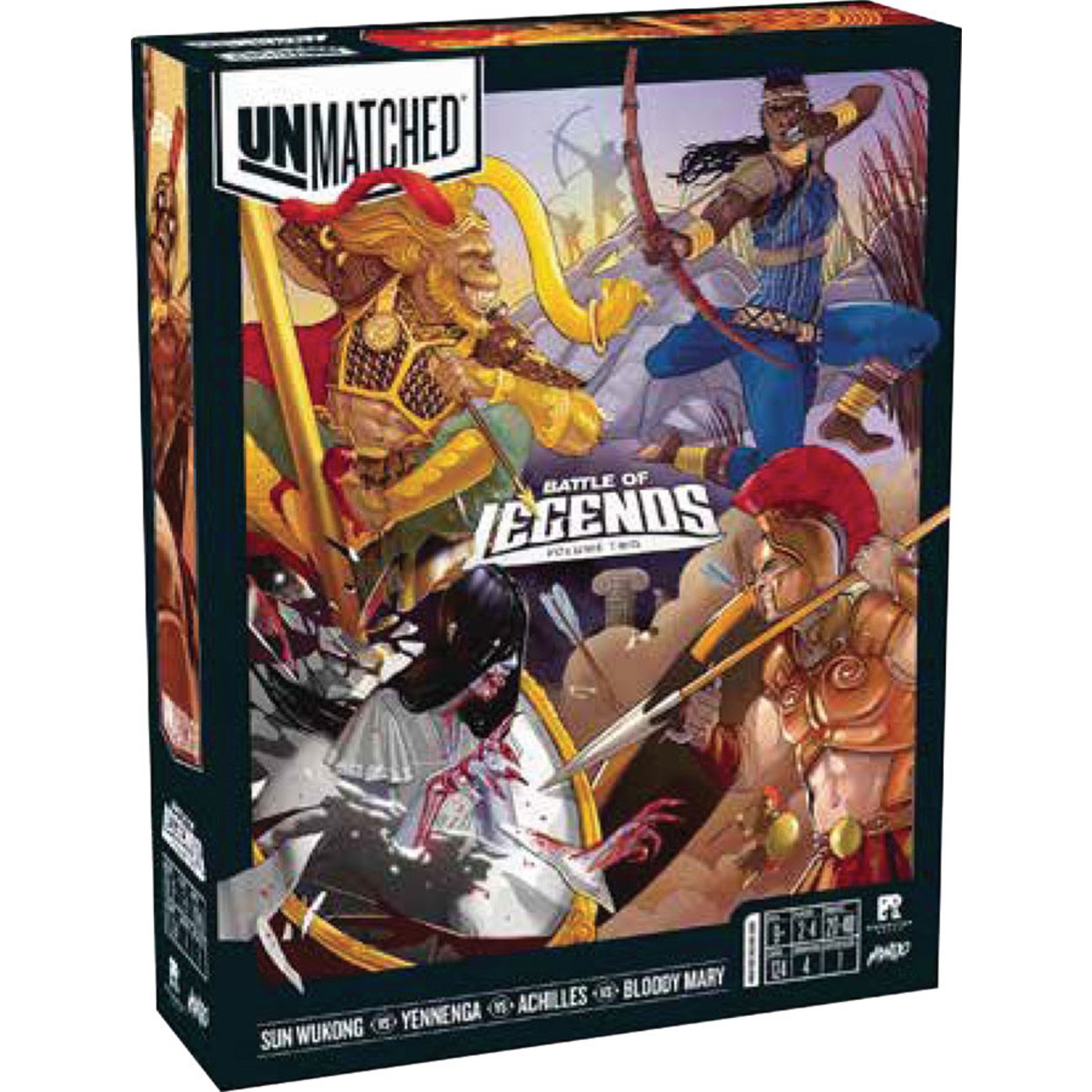 Restoration Games Unmatched: Battle of Legends Vol. 2 - Achilles, Yennenga, Sun Wukong, Bloody Mary