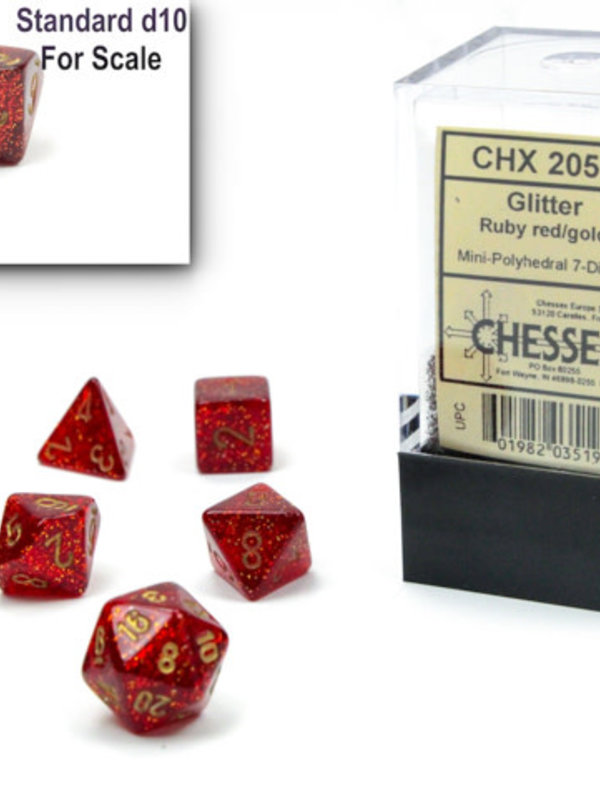 Chessex Glitter Mini Ruby Gold -Die Set