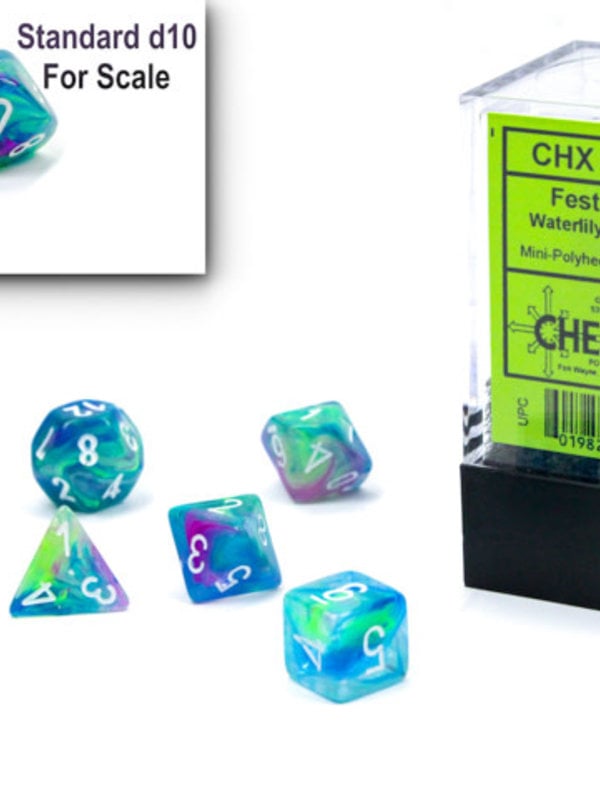 Chessex Festive Mini Waterlily/White 7-Die Set