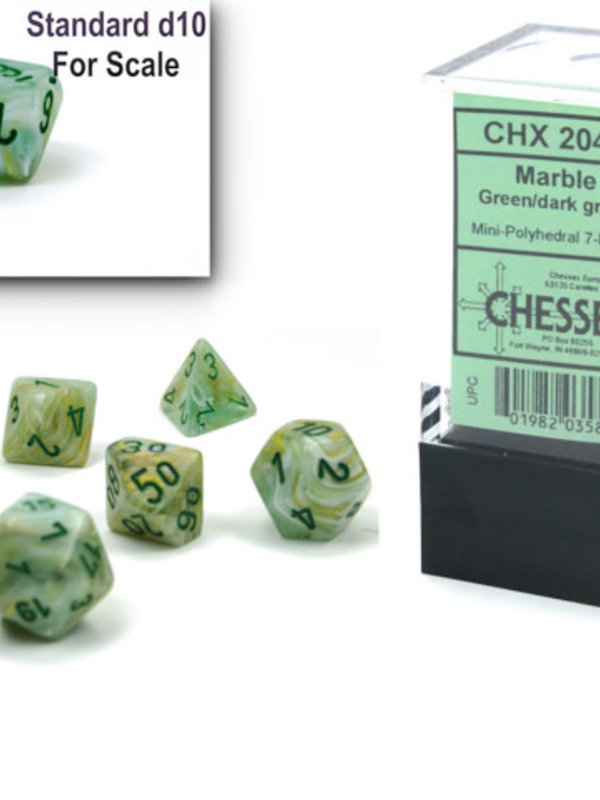 Chessex Marble Mini Green/Dark Green 7-Die Set