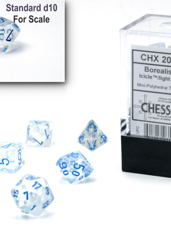 Chessex Borealis Mini Icicle/Light Blue Luminary 7-Die Set