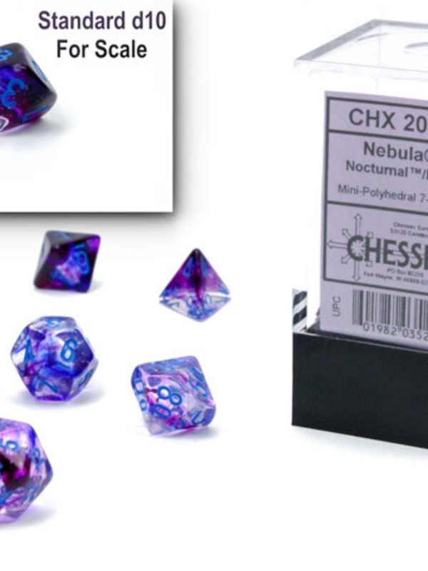 Chessex Nebula Mini Nocturnal Blue Luminary 7-Die Set