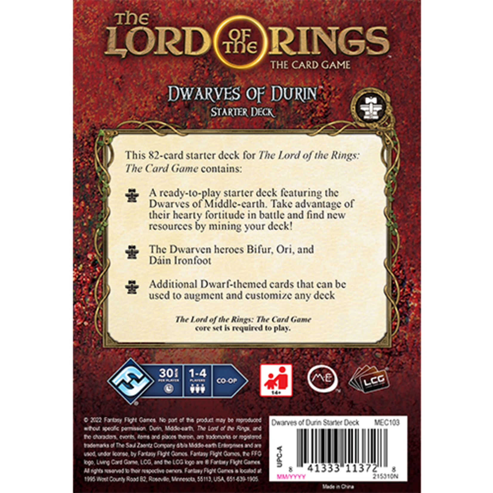 Fantasy Flight Games LOTR Dwarves of Durin Starter Deck