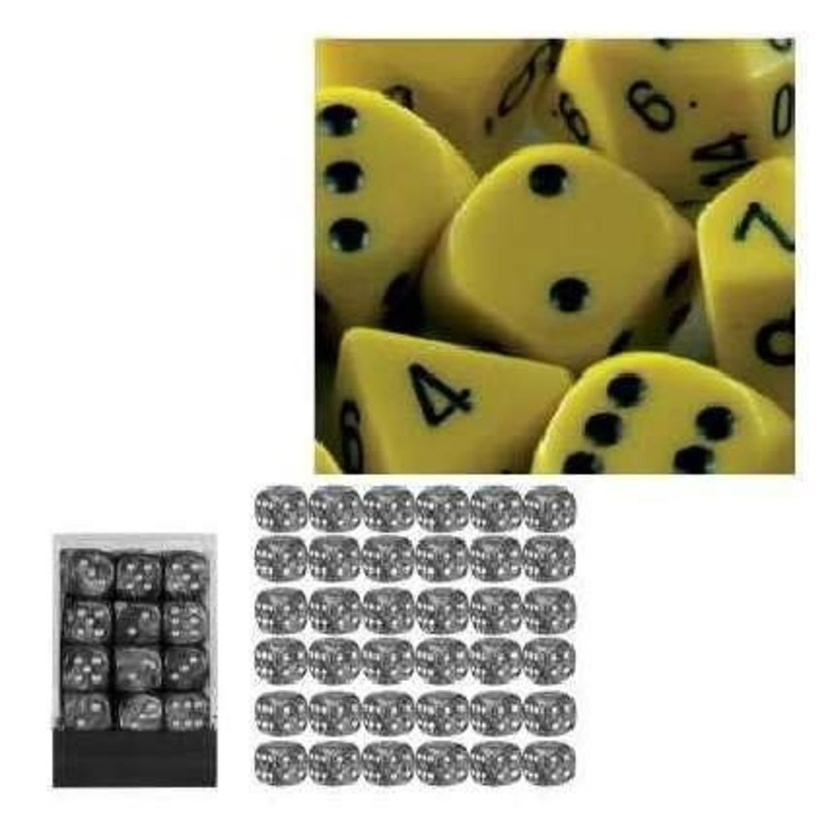 Chessex Opaque: 12mm D6 Yellow/Black (36)