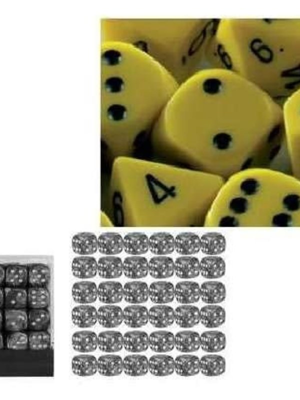 Chessex Opaque: 12mm D6 Yellow/Black (36)