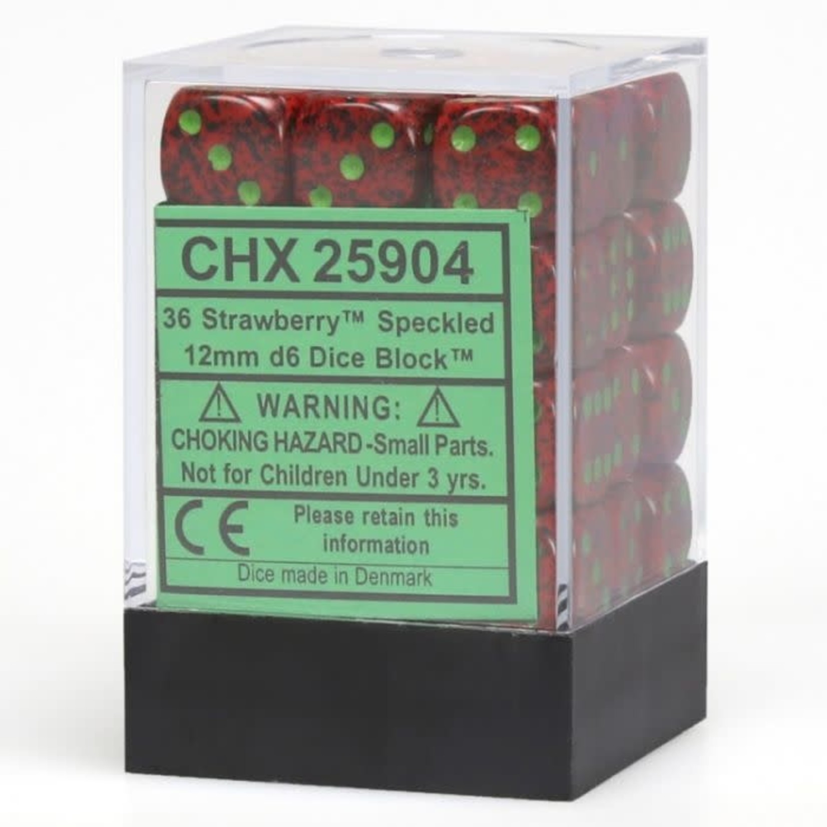 Chessex Strawberry 12mm D6 Dice Block (36)