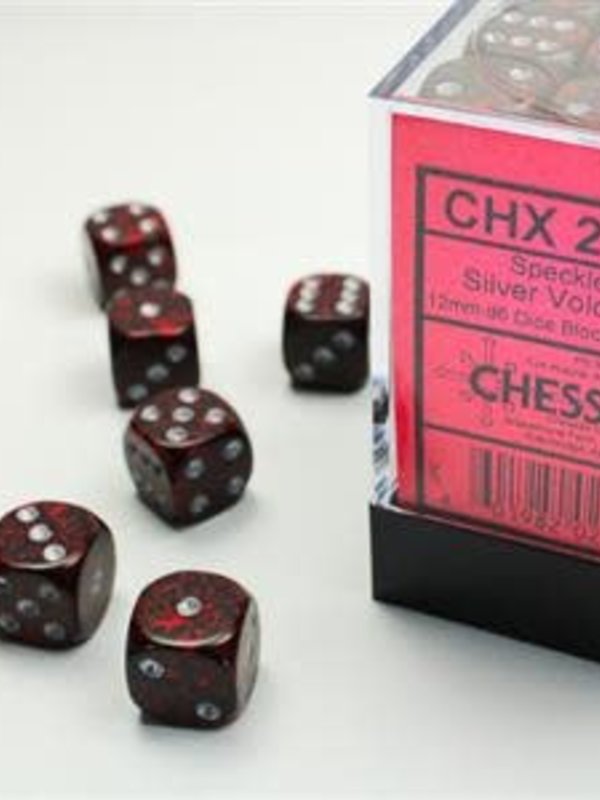 Chessex Speckled 12mm D6 Silver Volcano (36)