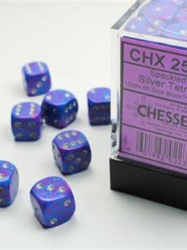 Chessex Speckled 12mm D6 Silver Tetra (36)